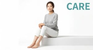 치료 후 건강한 다리를 유지하고 있는 여성 모델의 모습